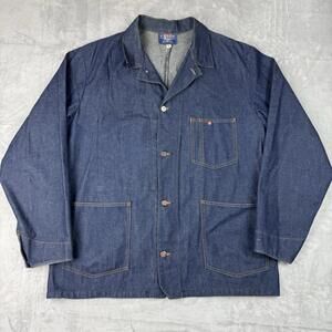 ‘Remake’ Big Bill Denim Work Jacket Rare dragon embroidery Chore Coat Men 42 80s